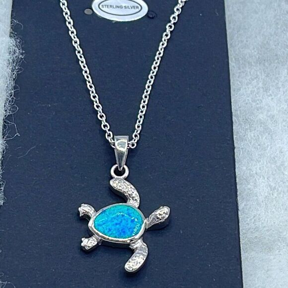 New in package silver opal turtle 18” necklace - Picture 1 of 8